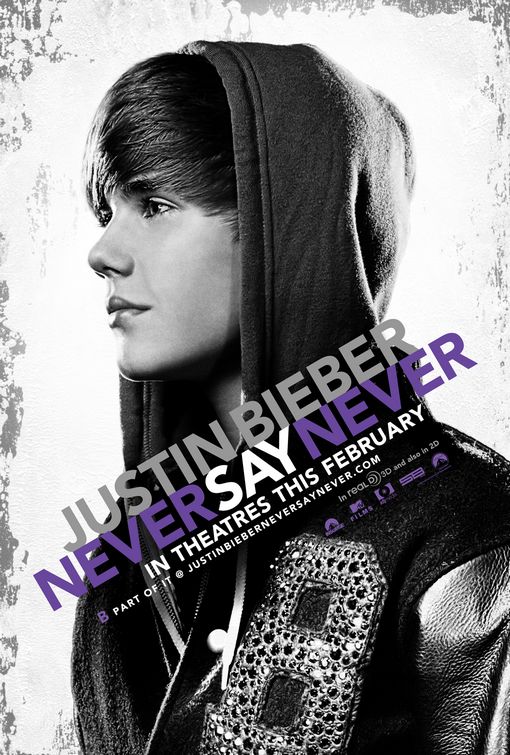 This is the teaser poster for Justin Bieber biopic, Never Say Never and set