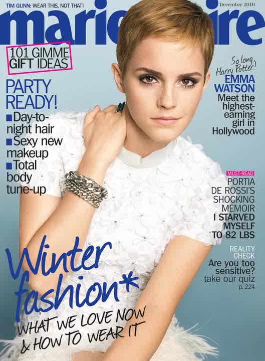 Third magazine covers that featured the pixie crop Emma Watson this year 