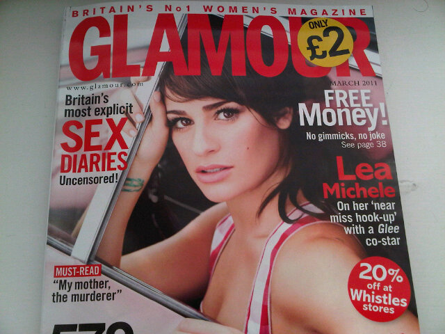 lea michele cosmo cover 2011. Another magazine with Lea