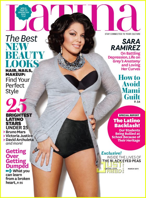 Grey Anatomy's Sara Ramirez shows off her curve on the March cover of Latina