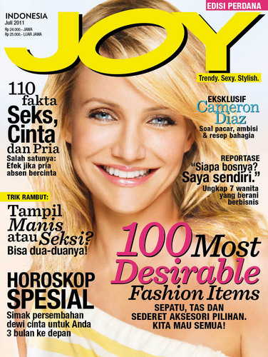 Cameron Diaz gracing the first ever issue of Joy Indonesia that will hit 